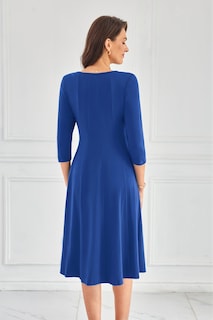 Foto 4 | Foto 4 | Vestido Midi Corte A Con Mangas 3/4 Y Bolsillos Grace Karin, Color Azul Real, Talla M - Venta Internacional.