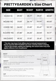 Foto 6 | Foto 6 | Vestido Midi Prettygarden Para Mujer Con Cuello En V Fruncido Y Manga Larga - Venta Internacional.