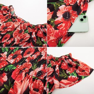 Foto 5 | Foto 5 | Vestido Grace Karin Para Invitada A La Boda, Estampado Floral, Maxi S, Negro Y Rojo - Venta Internacional.