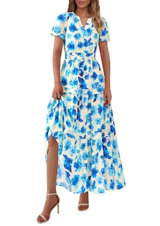 Foto 1 | Foto 1 | Vestido Largo Prettygarden Para Mujer, Estilo Bohemio, Verano 2025, Con Estampado Floral - Venta Internacional.