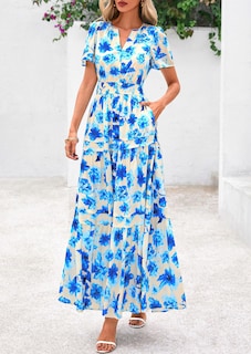 Foto 4 | Foto 4 | Vestido Largo Prettygarden Para Mujer, Estilo Bohemio, Verano 2025, Con Estampado Floral - Venta Internacional.