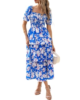 Foto 1 | Foto 1 | Vestido Casual Btfbm Para Mujer Con Cuello Cuadrado Y Manga Abullonada - Venta Internacional.