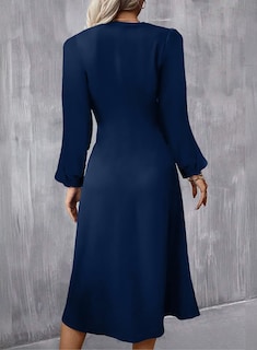 Foto 3 | Foto 3 | Vestido Midi Happy Sailed Date Night De Manga Larga Azul Marino - Venta Internacional.