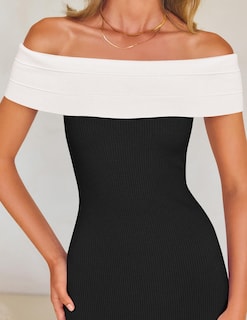 Foto 4 | Foto 4 | Vestido Largo Zesica 2025 Para Verano Con Hombros Descubiertos, Color Negro - Venta Internacional.