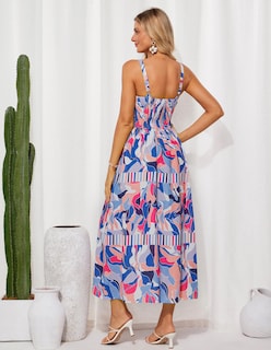 Foto 2 | Foto 2 | Vestido Grace Karin Floral Para Mujer 2025, Verano, Línea A, Azul Y Rosa - Venta Internacional.