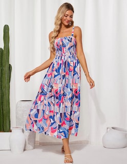 Foto 5 | Foto 5 | Vestido Grace Karin Floral Para Mujer 2025, Verano, Línea A, Azul Y Rosa - Venta Internacional.