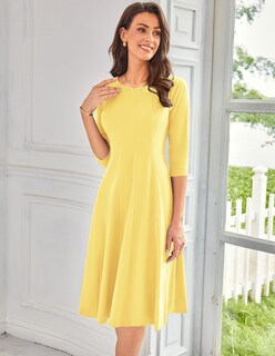 Foto 2 | Foto 2 | Vestido Grace Karin, Casual, Holgado, De Primavera, Corte En A, Amarillo Claro - Venta Internacional.