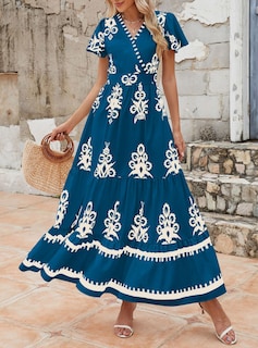 Foto 6 | Foto 6 | Vestido Largo Prettygarden De Verano Con Cuello En V Y Estampado Floral Bohemio Para Mujer - Venta Internacional.