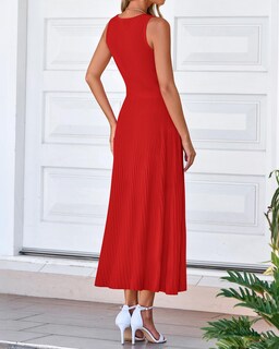 Foto 3 | Foto 3 | Vestido Sin Mangas Midi Bodycon Btfbm De Punto Acanalado De Verano Sin Mangas - Venta Internacional.
