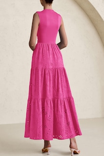 Foto 2 | Foto 2 | Vestido De Verano Prettygarden 2025, Camiseta Sin Mangas Con Ojales, Maxi Con Bolsillos - Venta Internacional.