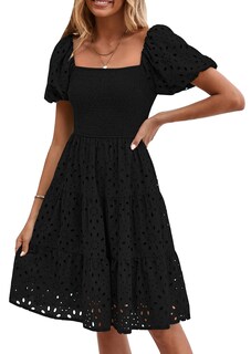 Foto 1 | Foto 1 | Vestido Prettygarden Para Mujer, De Verano, Con Ojales En Los Hombros Descubiertos, Negro - Venta Internacional.