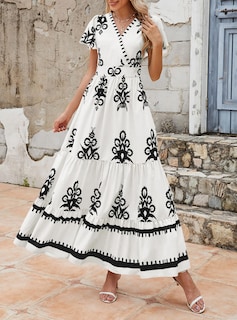 Foto 4 | Foto 4 | Vestido Largo Prettygarden Para Mujer, Verano 2025, Cuello En V, Estampado Floral - Venta Internacional.