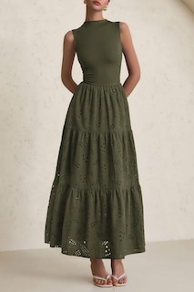 Foto 5 | Foto 5 | Vestido De Verano Prettygarden 2025, Camiseta Sin Mangas Con Ojales, Maxi Con Bolsillos - Venta Internacional.