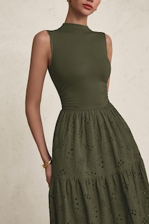 Foto 7 | Foto 7 | Vestido De Verano Prettygarden 2025, Camiseta Sin Mangas Con Ojales, Maxi Con Bolsillos - Venta Internacional.