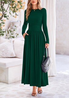 Foto 3 | Foto 3 | Vestido Largo Prettygarden Para Mujer 2025, Primavera, Verde Oscuro - Venta Internacional.