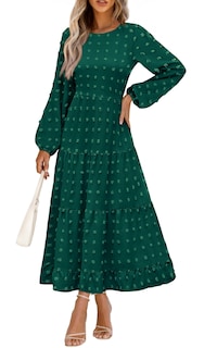 Foto 1 | Foto 1 | Vestido Largo Prettygarden Para Mujer, Otoño, Primavera, Verde Oscuro - Venta Internacional.