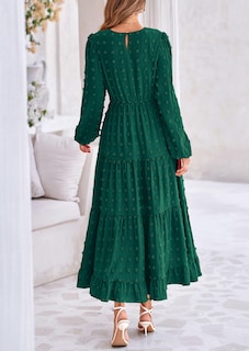 Foto 2 | Foto 2 | Vestido Largo Prettygarden Para Mujer, Otoño, Primavera, Verde Oscuro - Venta Internacional.