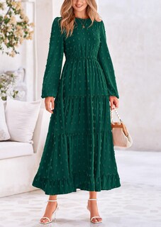 Foto 4 | Foto 4 | Vestido Largo Prettygarden Para Mujer, Otoño, Primavera, Verde Oscuro - Venta Internacional.