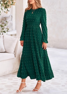 Foto 6 | Foto 6 | Vestido Largo Prettygarden Para Mujer, Otoño, Primavera, Verde Oscuro - Venta Internacional.