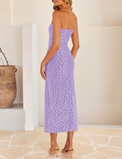 Foto 6 | Foto 6 | Vestido Zesica 2025 Summer Boho Floral Con Hombros Descubiertos Morado - Venta Internacional.
