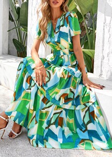 Foto 5 | Foto 5 | Vestido Largo Prettygarden Para Mujer, Verano 2025, Estilo Bohemio, Floral, Verde - Venta Internacional.