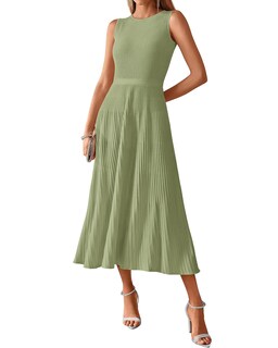 Foto 1 | Foto 1 | Vestido Sin Mangas Midi Bodycon Btfbm De Punto Acanalado De Verano Sin Mangas - Venta Internacional.