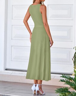Foto 3 | Foto 3 | Vestido Sin Mangas Midi Bodycon Btfbm De Punto Acanalado De Verano Sin Mangas - Venta Internacional.