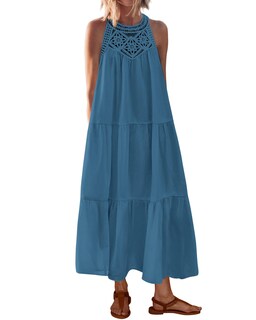 Foto 1 | Foto 1 | Vestido Btfbm, Vestido Largo Casual, Holgado, Holgado, De Verano, Halter, Para Mujer - Venta Internacional.