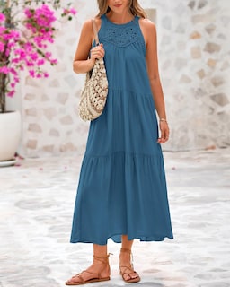 Foto 2 | Foto 2 | Vestido Btfbm, Vestido Largo Casual, Holgado, Holgado, De Verano, Halter, Para Mujer - Venta Internacional.
