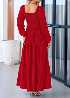Foto 2 | Foto 2 | Vestido Largo Prettygarden Para Mujer, Estampado Primaveral, Rojo, Xxl - Venta Internacional.