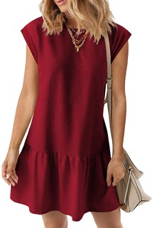 Foto 1 | Foto 1 | Vestido Blencot Para Mujer, Casual, Manga Corta, Cuello Redondo Y Dobladillo Con Volantes - Venta Internacional.