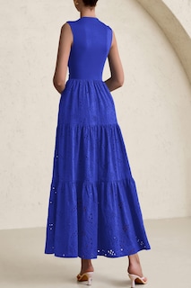 Foto 2 | Foto 2 | Vestido De Verano Prettygarden 2025, Camiseta Sin Mangas Con Ojales, Maxi Con Bolsillos - Venta Internacional.