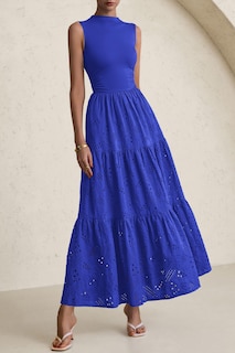 Foto 3 | Foto 3 | Vestido De Verano Prettygarden 2025, Camiseta Sin Mangas Con Ojales, Maxi Con Bolsillos - Venta Internacional.