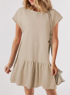 Foto 2 | Foto 2 | Vestido Blencot Para Mujer, Casual, Cuello Redondo Y Dobladillo Con Volantes, Color Avena - Venta Internacional.