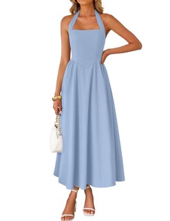 Foto 1 | Foto 1 | Vestido Zesica De Verano Sin Mangas, Halter, Midi, Azul, Mujer 2025 - Venta Internacional.