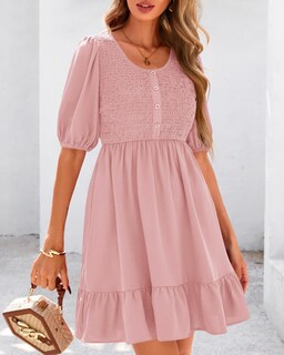 Foto 4 | Foto 4 | Vestido Btfbm Spring Empire Cintura Para Mujer 2025 Verano Rosa - Venta Internacional.