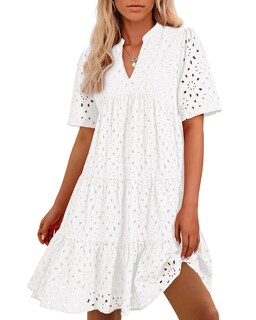 Foto 1 | Foto 1 | Vestido Casual Btfbm Para Mujer, Bohemio, Verano, Cuello En V, Manga Corta - Venta Internacional.