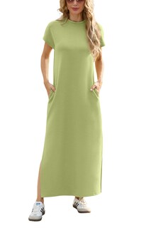 Foto 1 | Foto 1 | Vestido Largo Grecerelle Para Mujer, Casual, De Verano, Verde Aguacate - Venta Internacional.