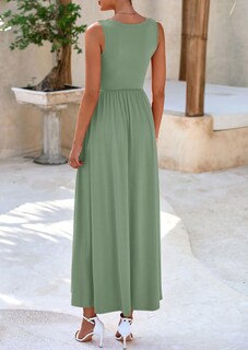 Foto 2 | Foto 2 | Vestido Largo Prettygarden 2025 Sin Mangas Con Volantes, Sirena, Verde Salvia - Venta Internacional.
