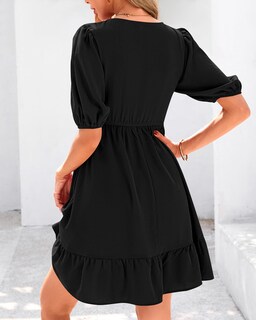 Foto 3 | Foto 3 | Vestido Btfbm Spring Empire Cintura Para Mujer 2025 Verano Negro - Venta Internacional.