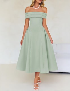 Foto 7 | Foto 7 | Vestido De Cóctel Zesica Con Hombros Descubiertos Y Manga Corta Para Mujer - Venta Internacional.