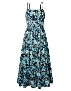 Foto 1 | Foto 1 | Vestido De Verano Grace Karin 2025 Casual Floral Maxi Azul Negro - Venta Internacional.