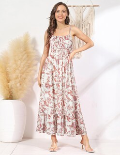Foto 4 | Foto 4 | Vestido Grace Karin Boho Para Mujer 2025 Con Tirantes Finos, Maxi Beige - Venta Internacional.