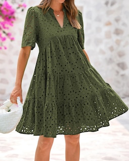 Foto 5 | Foto 5 | Vestido Casual Btfbm Para Mujer, Bohemio, Verano, Cuello En V, Manga Corta - Venta Internacional.