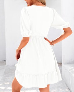 Foto 3 | Foto 3 | Vestido Btfbm Spring Empire Cintura Para Mujer 2025 Verano Blanco - Venta Internacional.