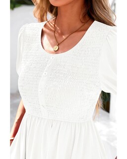 Foto 7 | Foto 7 | Vestido Btfbm Spring Empire Cintura Para Mujer 2025 Verano Blanco - Venta Internacional.