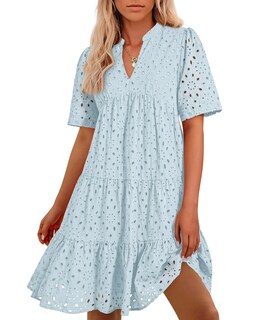 Foto 1 | Foto 1 | Vestido Casual Btfbm Para Mujer, Bohemio, Verano, Cuello En V, Manga Corta - Venta Internacional.