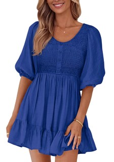 Foto 1 | Foto 1 | Vestido Btfbm Spring Empire Cintura Para Mujer Verano 2025 Azul - Venta Internacional.