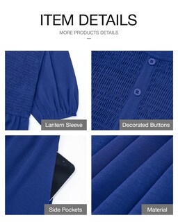 Foto 6 | Foto 6 | Vestido Btfbm Spring Empire Cintura Para Mujer Verano 2025 Azul - Venta Internacional.