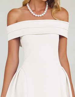 Foto 5 | Foto 5 | Vestido De Cóctel Zesica Con Hombros Descubiertos Y Manga Corta Para Mujer - Venta Internacional.
